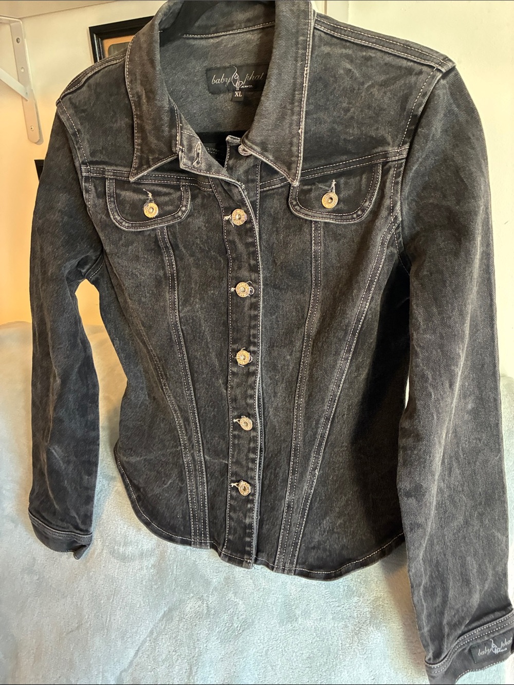 Baby Phat Washed Black Denim Jacket-Vintage Made In USA